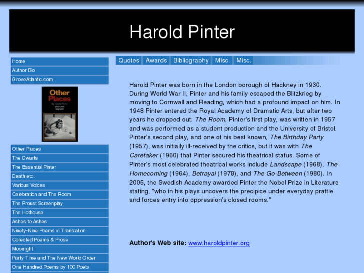 www.haroldpinter.com