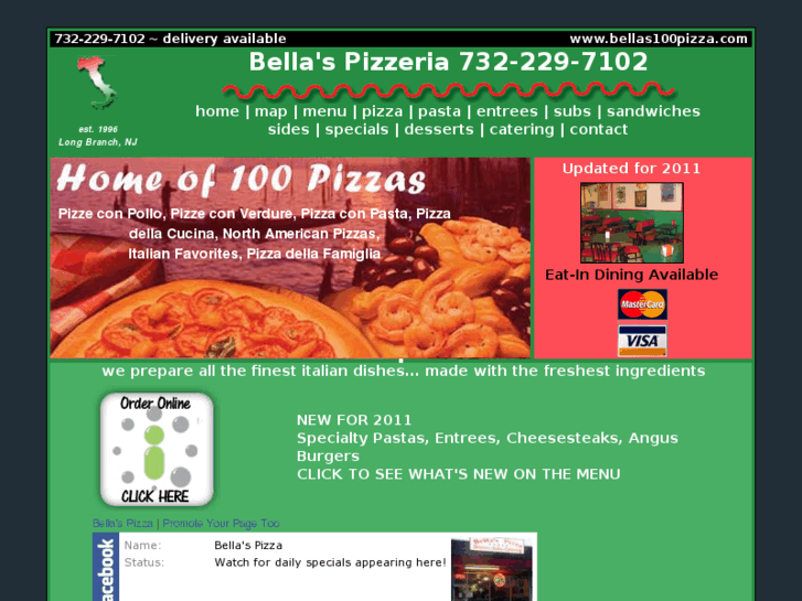 www.bellas100pizza.com