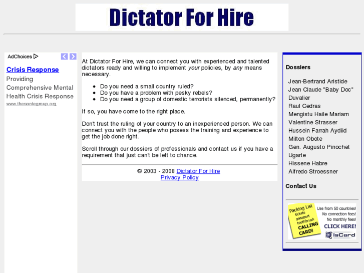 www.dictatorforhire.com