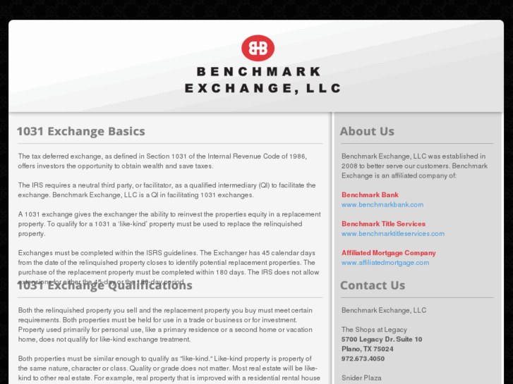 www.benchmark1031.com