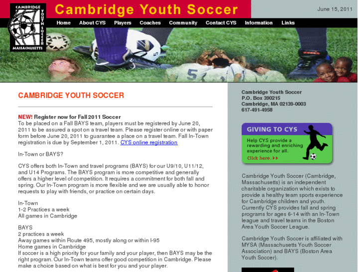 www.cambridgeyouthsoccer.org