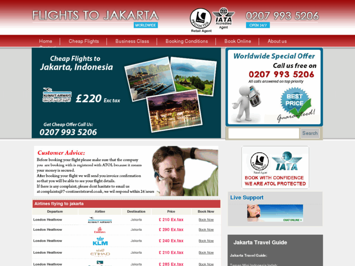 www.flightstojakarta.com