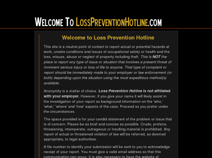 www.losspreventionhotline.com