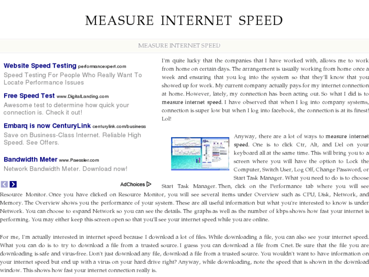 www.measureinternetspeed.com