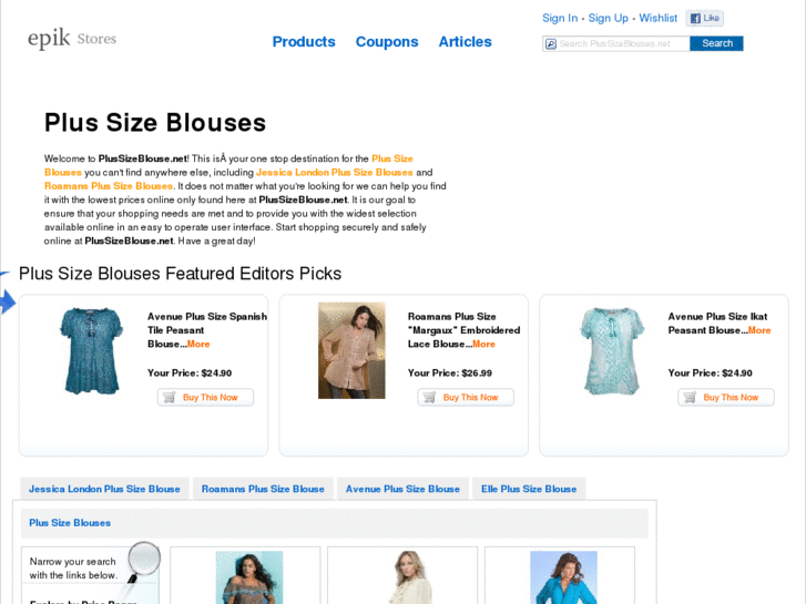 www.plussizeblouses.net