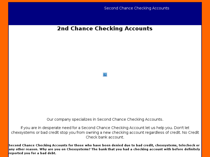 www.2ndchancecheckingaccounts.com