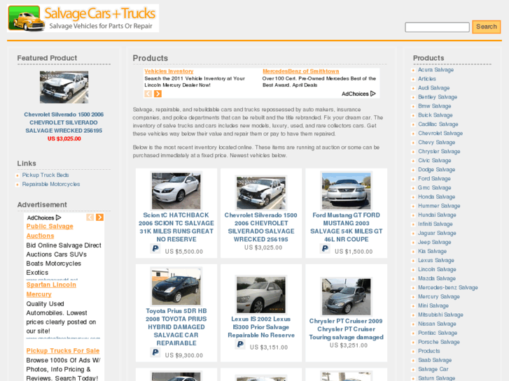 www.salvagecarstrucks.com