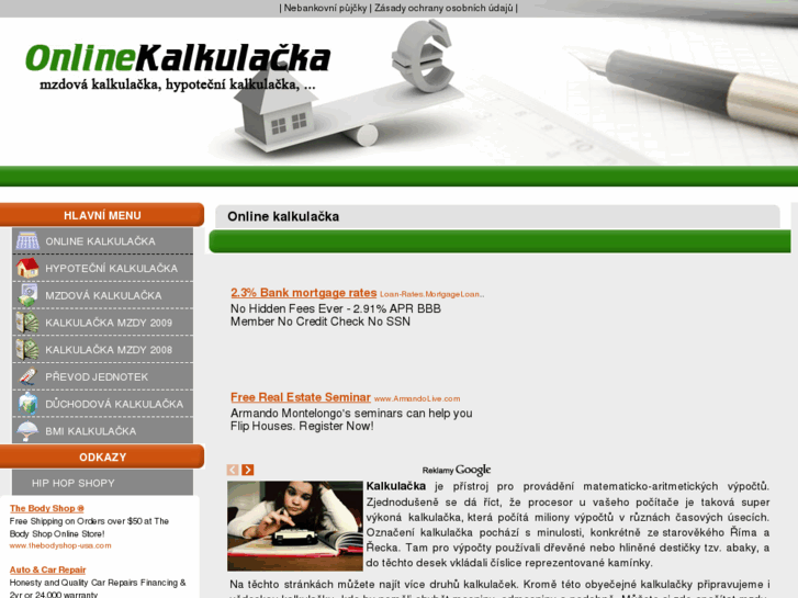 www.onlinekalkulacka.cz