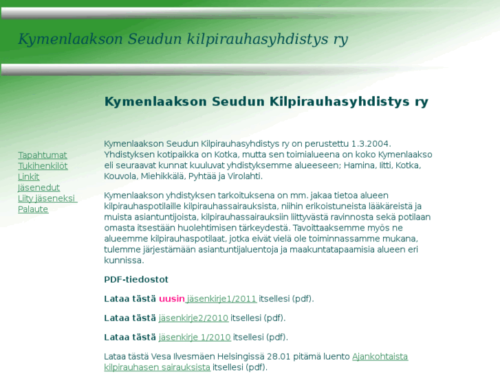 www.kymenlaaksonseudunkilpirauhasyhdistys.info