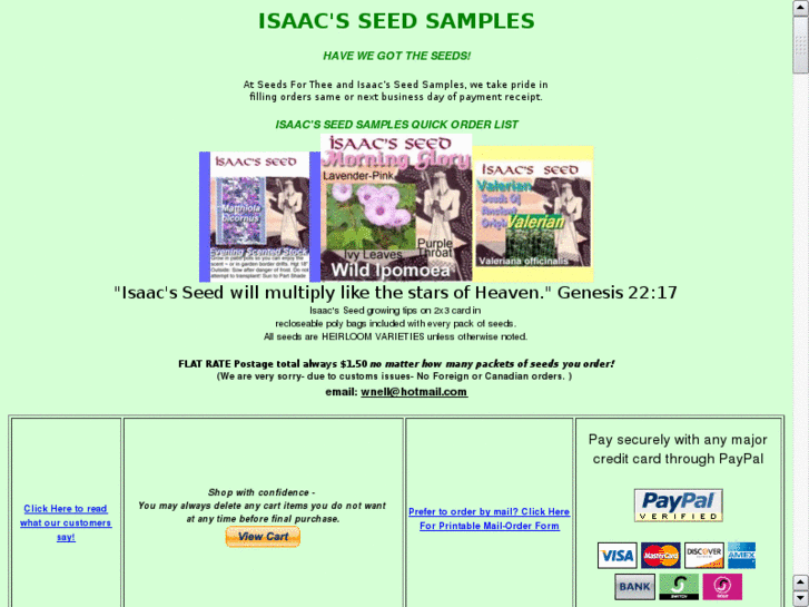 www.isaacseedsamples.com