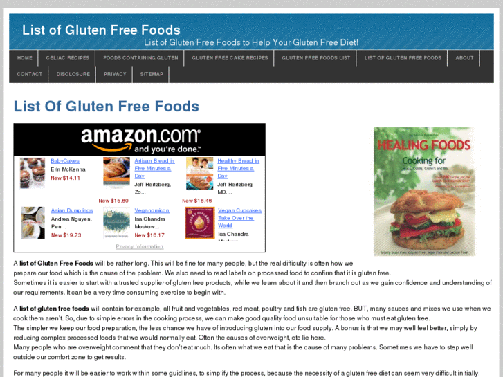 www.listofglutenfreefoods.net