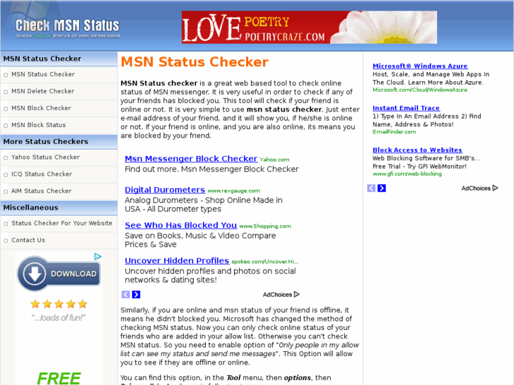 www.checkmsnstatus.com