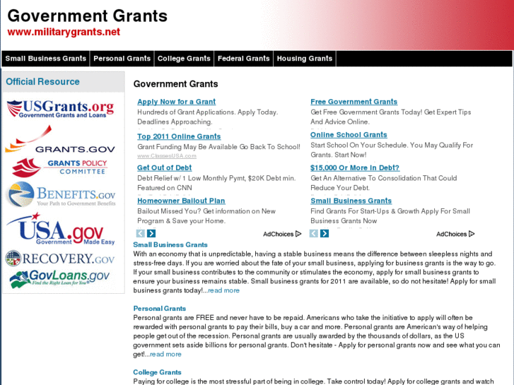 www.militarygrants.net