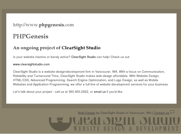 www.phpgenesis.com