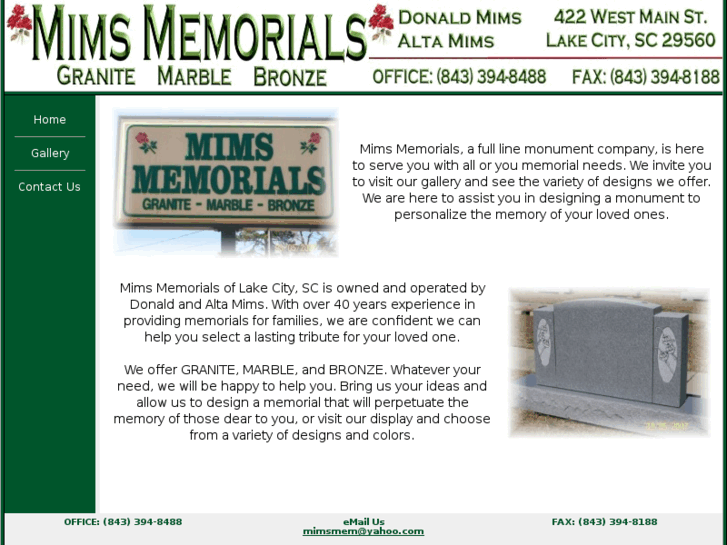 www.mimsmemorials.com