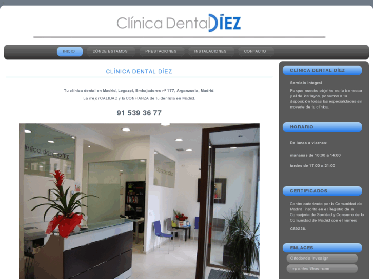 www.clinicadentaldiez.es