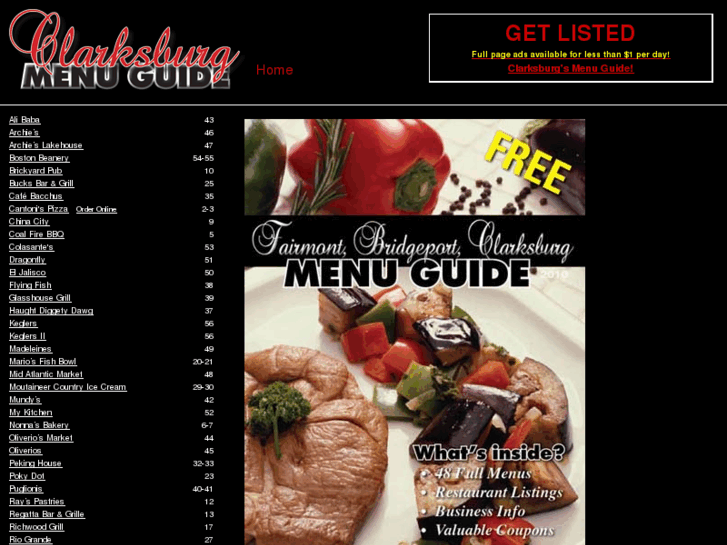 www.clarksburgmenuguide.com