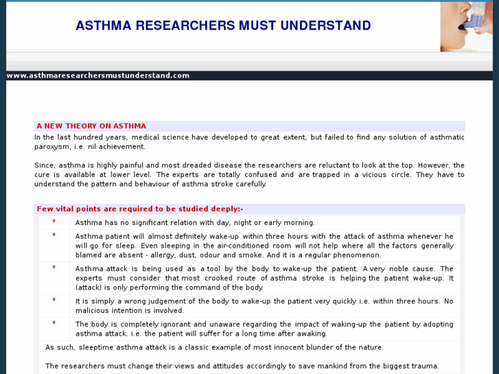 www.asthmaresearchersmustunderstand.com