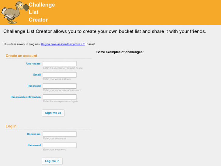 www.challengelistcreator.com