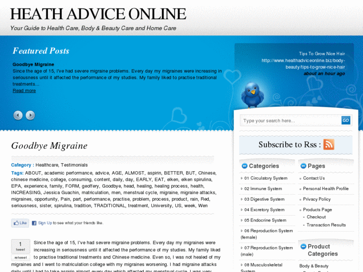 www.healthadviceonline.biz