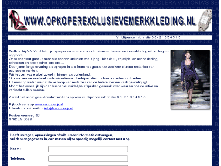 www.opkoperexclusievemerkkleding.nl