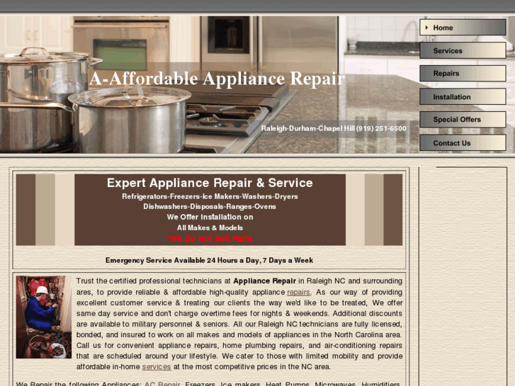 www.aaappliancerepairnc.com