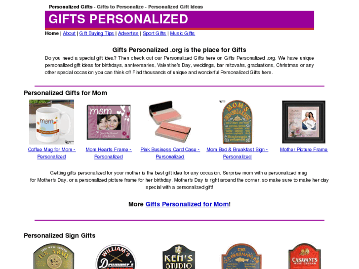 www.giftspersonalized.org