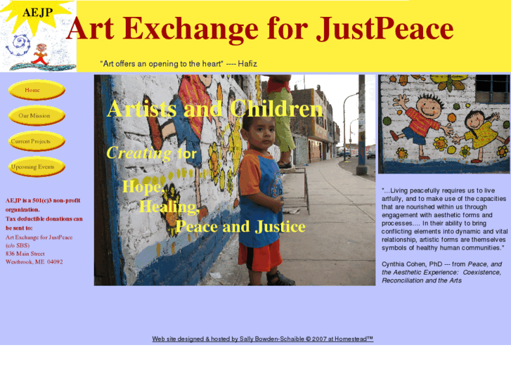 www.artexchangeforjustpeace.org