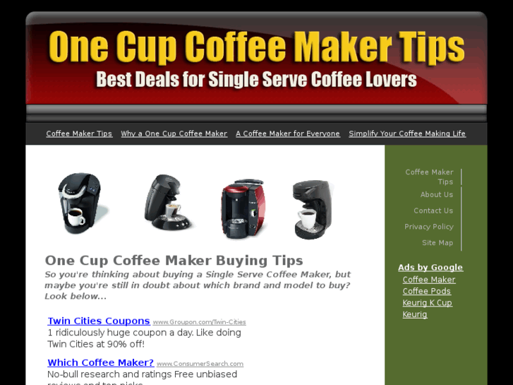 www.onecupcoffeemakertips.com