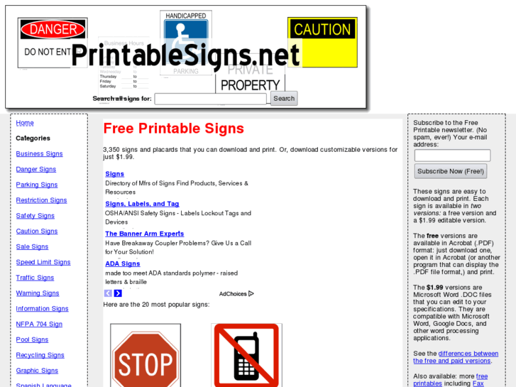 www.freeprintablesigns.com