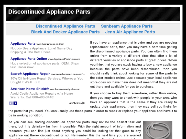 www.discontinuedapplianceparts.com