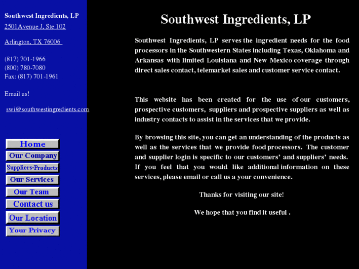 www.southwestingredients.com