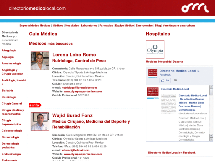 www.directoriomedicodecancun.com