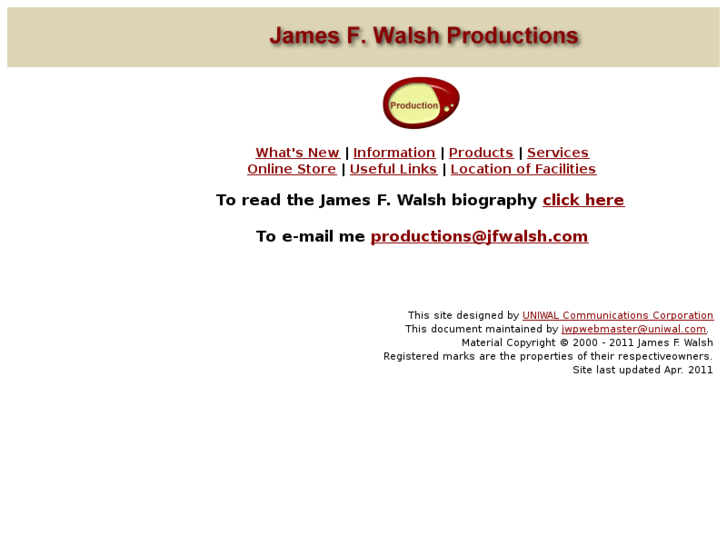 www.jamesfwalshproductions.com