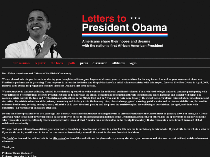 www.letterstopresidentobama.com