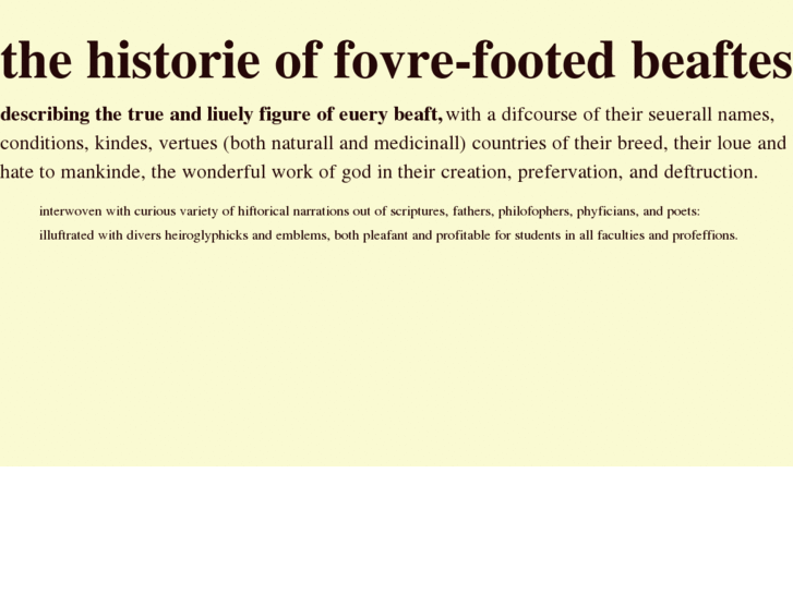 www.thehistorieoffoure-footedbeastes.com