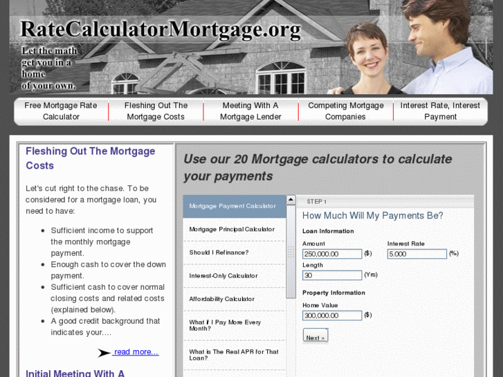 www.ratecalculatormortgage.org