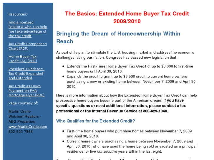 www.2010homebuyertaxcredit.com