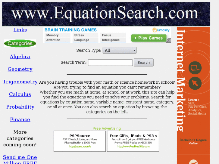 www.equationsearch.com