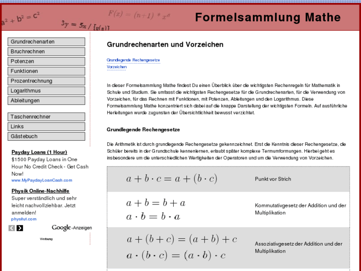 www.formelsammlung-mathe.de