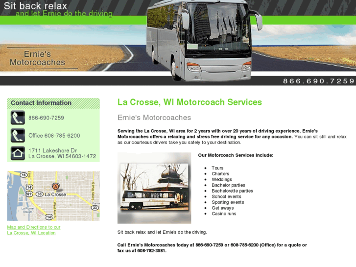 www.erniesmotorcoaches.com