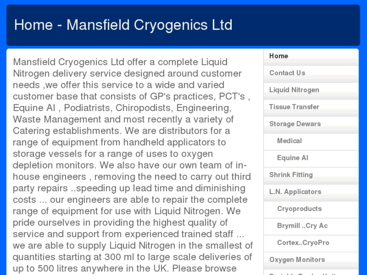 www.mansfieldcryogenics.com