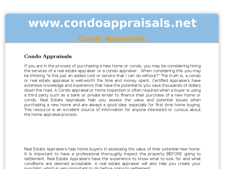 www.condoappraisals.net