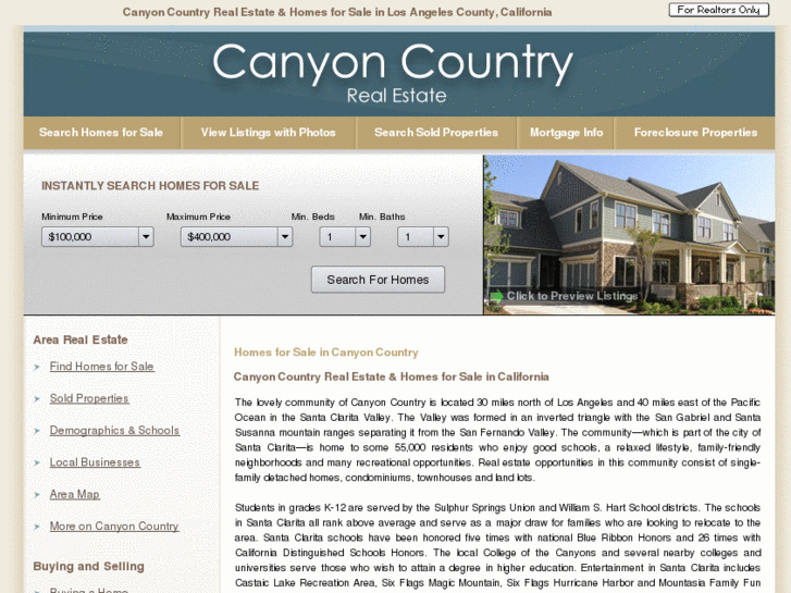 www.canyon-country-real-estate-and-homes.com