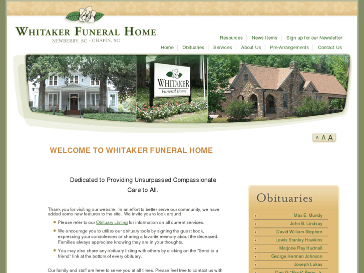 www.whitakerfuneralhome.com