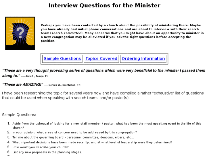 www.ministryinterviewquestions.com