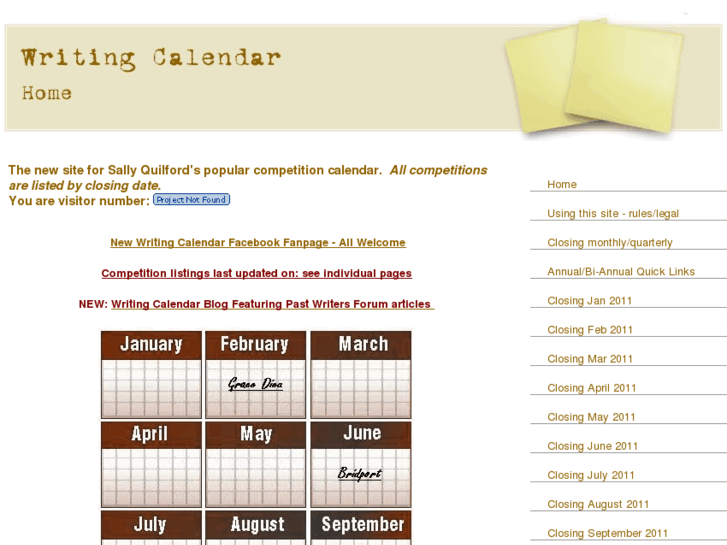 www.writingcalendar.com