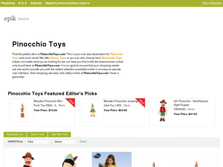 www.pinocchiotoys.com