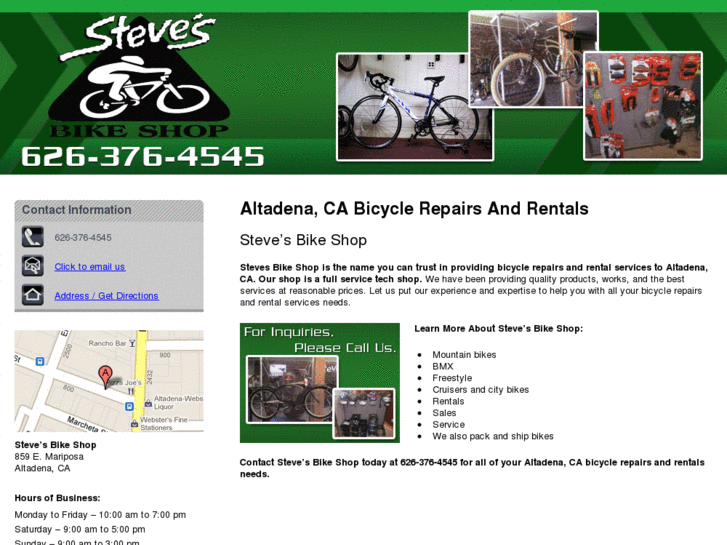 www.stevesbikeshopaltadena.com