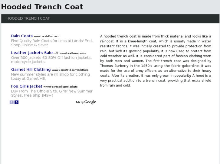 www.hoodedtrenchcoat.com